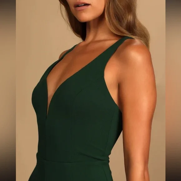 LULUS | Instant Icon Dark Green V-Neck
Sleeveless Jumpsuit - Picture 2 of 8